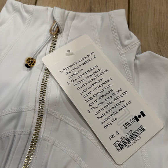 White Lululemon Define Jacket (Gold Zipper) - Picture 3 of 6